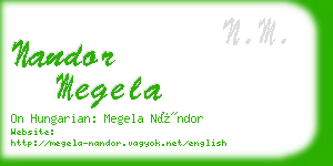 nandor megela business card